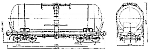 Чертеж вагона модели 15-1547-03. 4-осная цистерна для бензина и других светлых нефтепродуктов