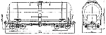 Чертеж вагона модели 15-1547-04. 4-осная цистерна для спирта