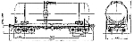 Чертеж вагона модели 15-1566-07. 4-осная цистерна для вязких нефтепродуктов и битума