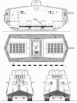 Чертеж танка A7V Sturmpanzerwagen. A7V 542 Elfriede